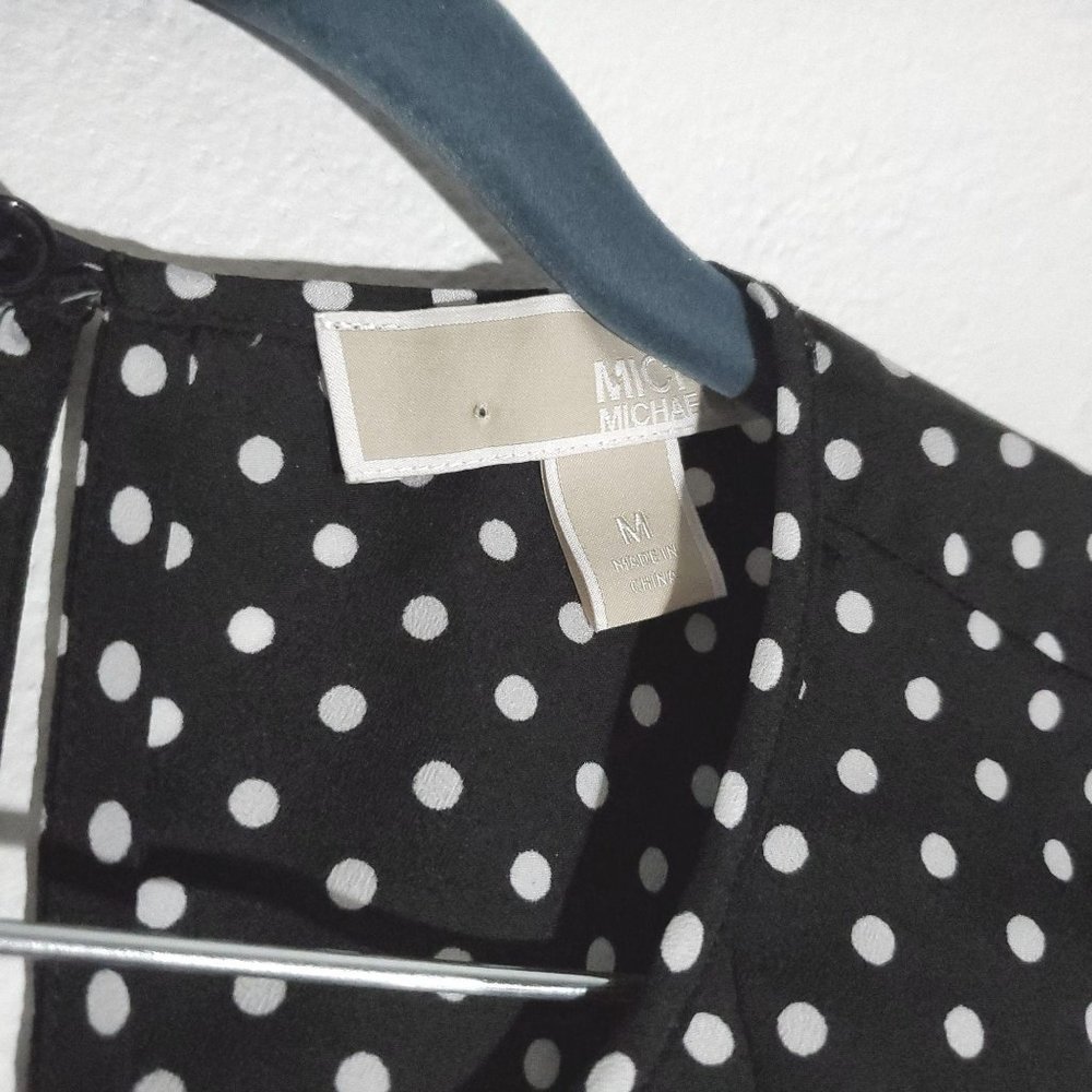 Michael Kors Pleaded Polka Dot Top M - Picture 8 of 8
